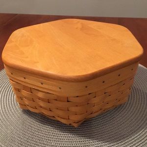 Longaberger Basket- Hexagon shapes with wood lid